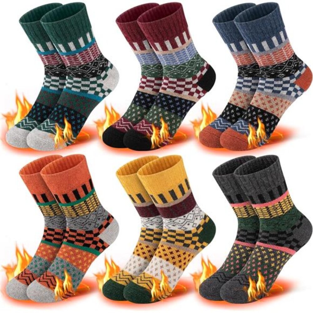 Kids Wool Winter Socks Warm Thermal Cozy Soft Thick Crew Socks